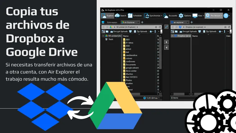 Copia tus archivos de Dropbox a Google Drive