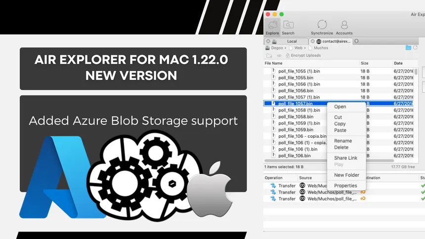 Air Explorer for Mac 1.22.0, new version