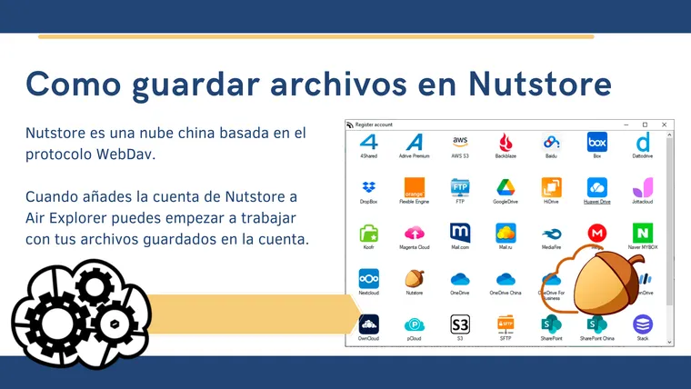 Como guardar archivos en Nutstore