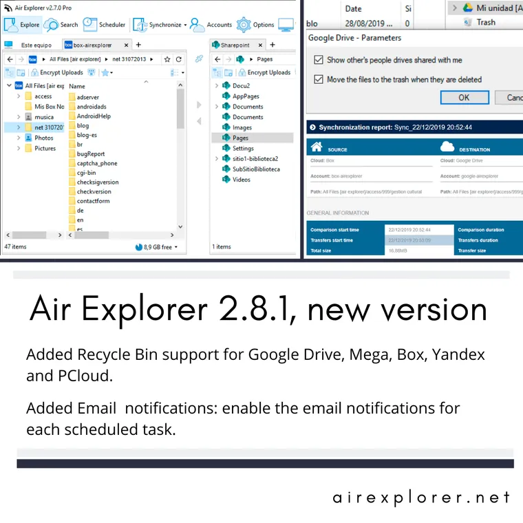 Air Explorer 2.8.1, new version