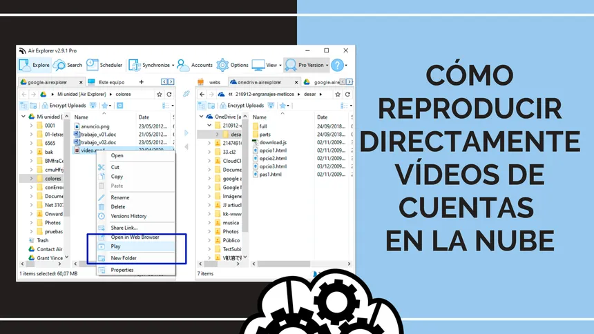 Cómo reproducir directamente videos de cuentas en la nube