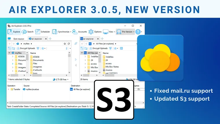 Air Explorer 3.0.5, new version