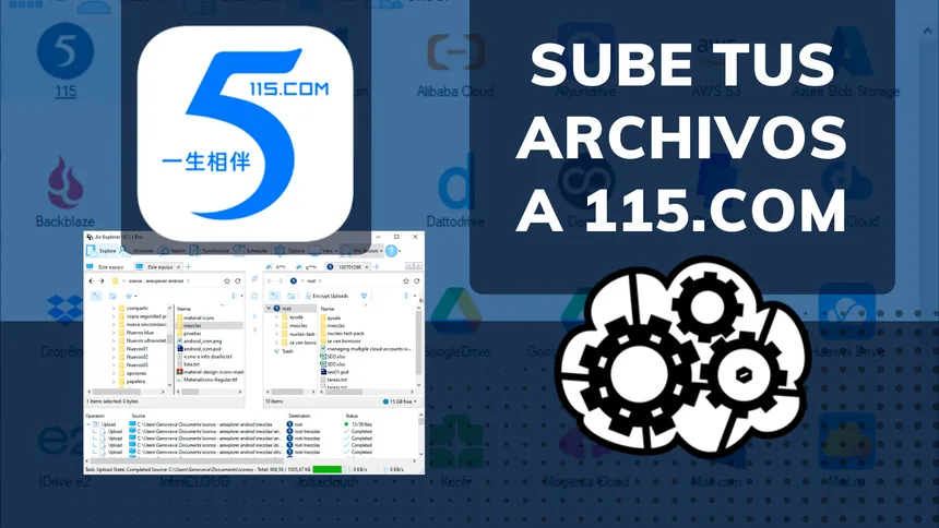 Sube tus archivos a 115.com