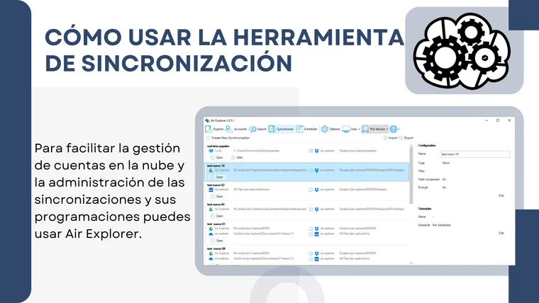 Cómo usar la herramienta de sincronización