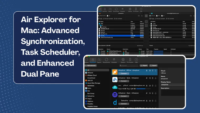 Air Explorer for Mac: Advanced Synchronization, Task Scheduler, and Enhanced Dual Pane