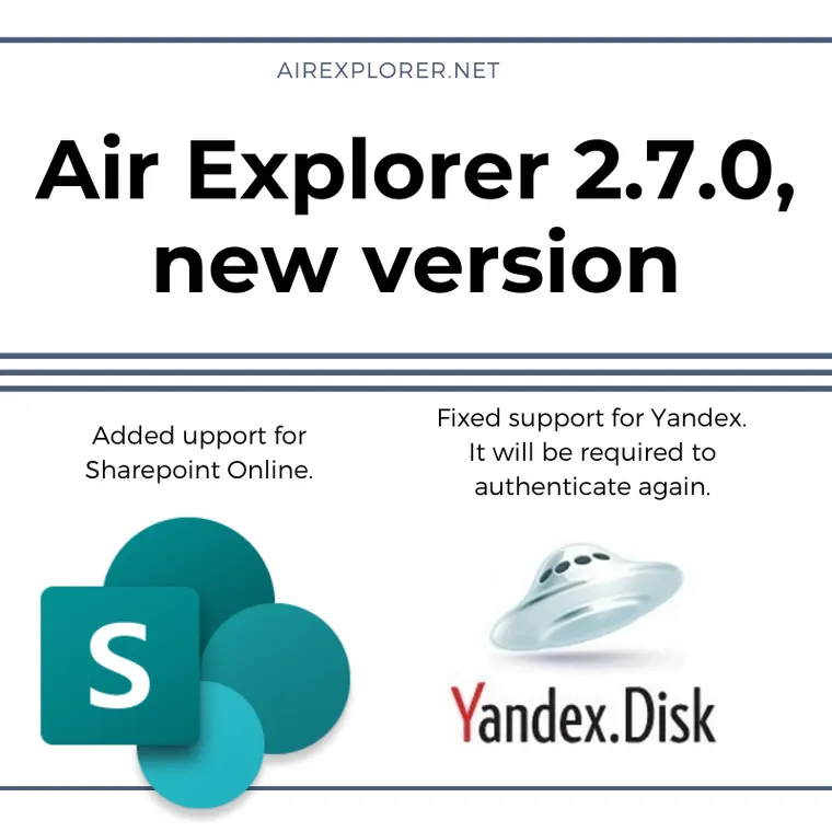 Air Explorer 2.7.0, new version