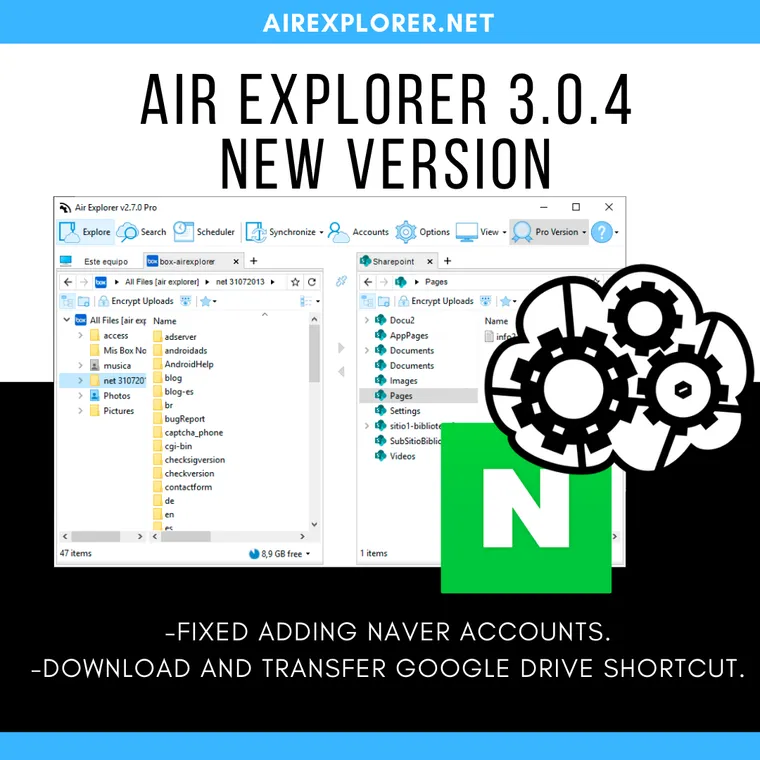 Air Explorer 3.0.4, new version