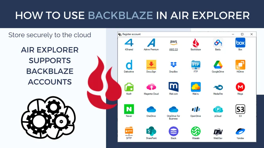 How to use Backblaze in Air Explorer