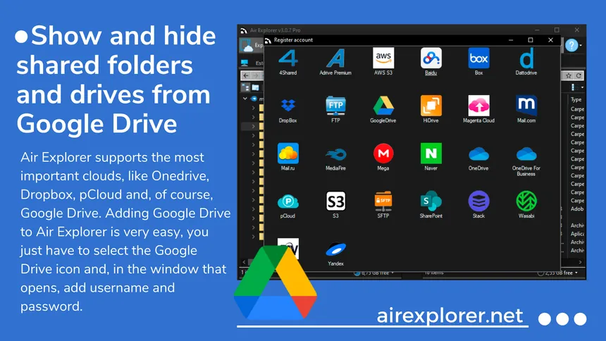 Show and hide shared folders and drives from Google Drive