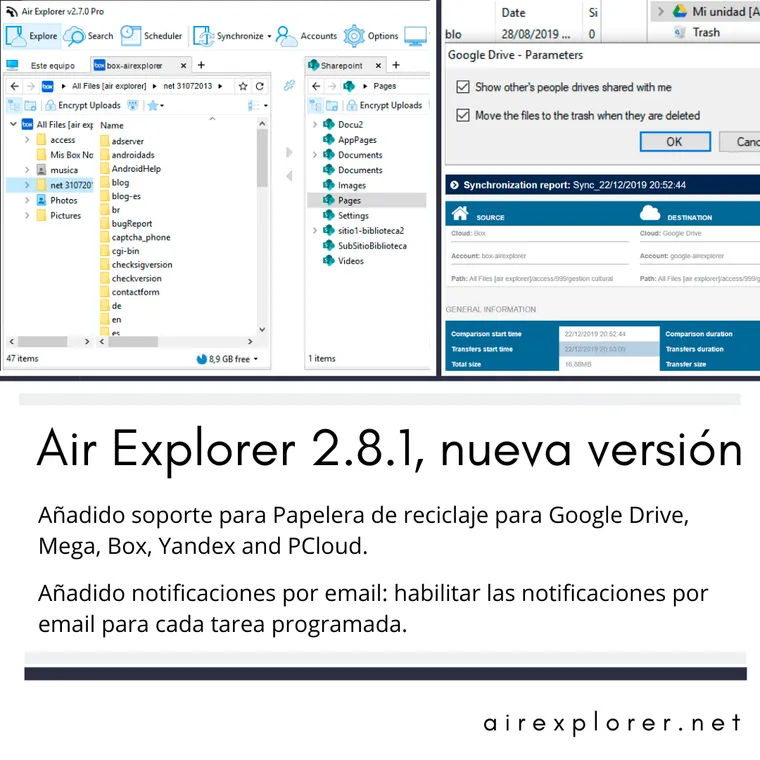 Air Explorer 2.8.1, nueva versión