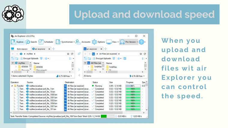 Upload and download speed