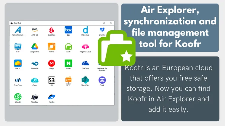 Air Explorer, synchronization and file management tool for Koofr