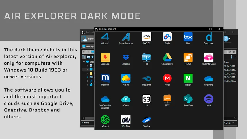 Air Explorer dark mode