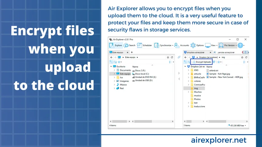 Encrypt files when you upload to the cloud