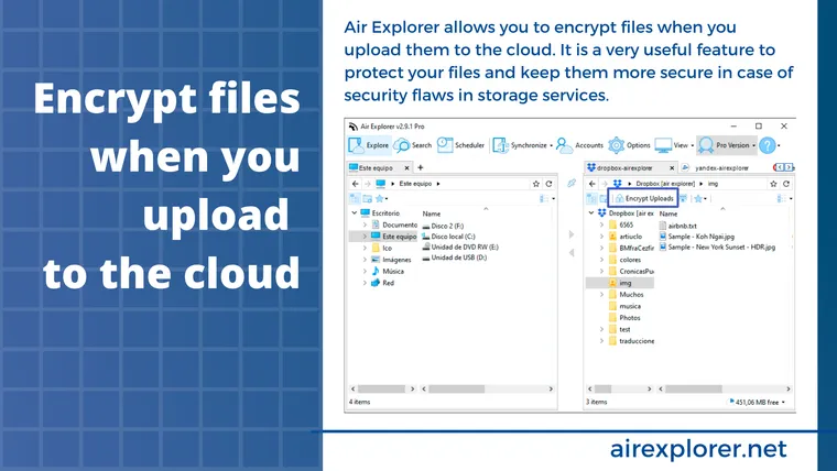 Encrypt files when you upload to the cloud