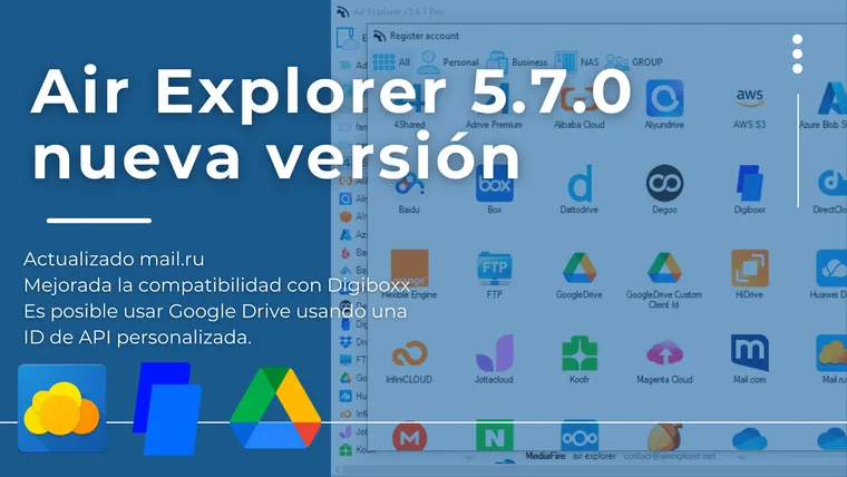Air Explorer 5.7.0, nueva versión
