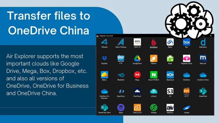 Transfer files to OneDrive China