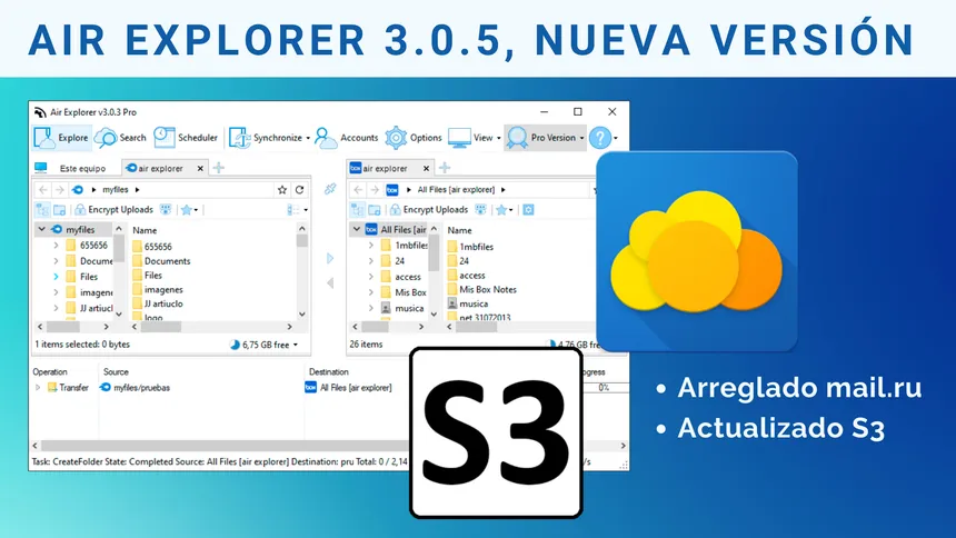 Air Explorer 3.0.5, nueva versión