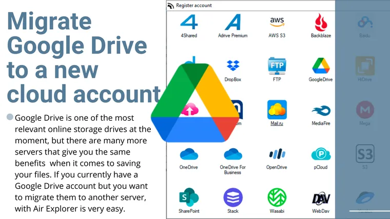Migrate Google Drive to a new cloud account