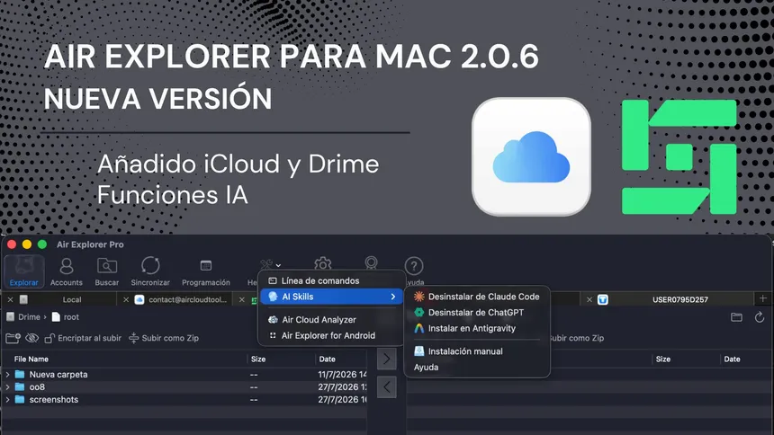 Air Explorer para Mac 2.0.6, nueva versión