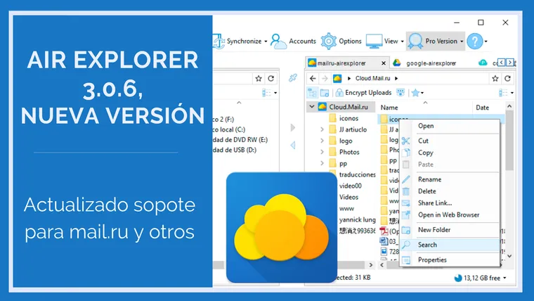 Air Explorer 3.0.6, nueva versión