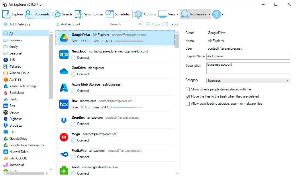 Air Explorer destaca cuando el objetivo es mover, organizar o proteger archivos