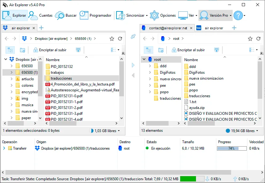 Trabajar cloud-to-cloud con Digiboxx