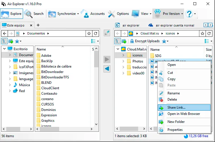 Send by email with Air Explorer