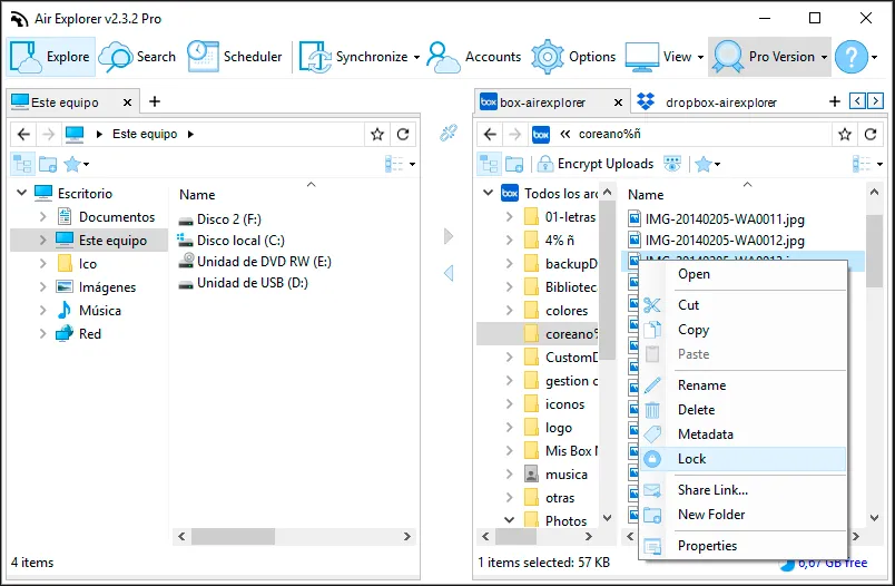 File lock function for Box in Air Explorer