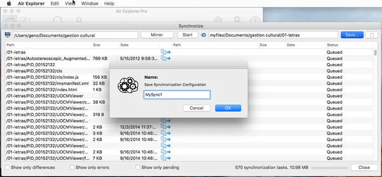 Schedule synchronizations in Air Explorer for Mac