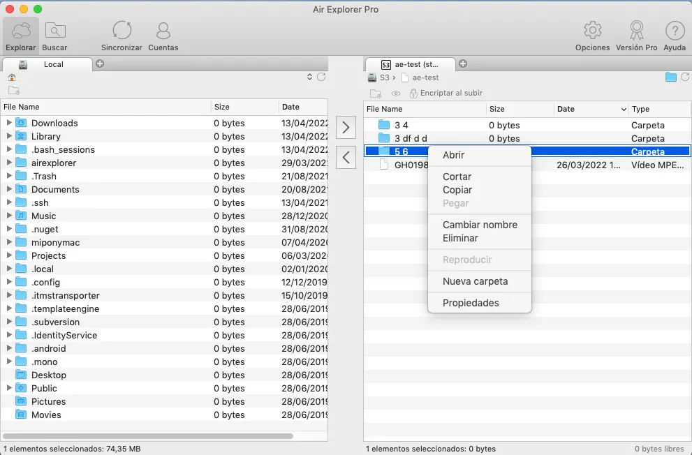 Con Air Explorer para Mac puedes crear y organizar carpetas.
