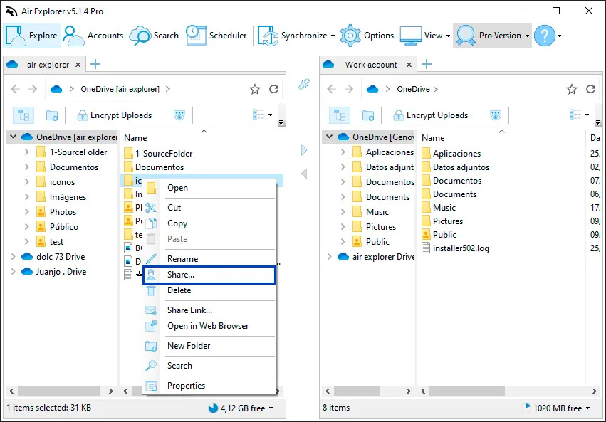 Mueve archivos más rápido entre cuentas de Onedrive con la herramienta de compartir