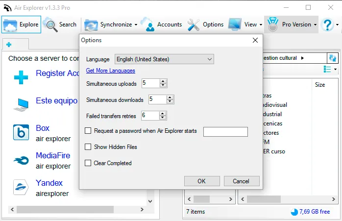 Simultaneous uploads and donwloads in Air Explorer