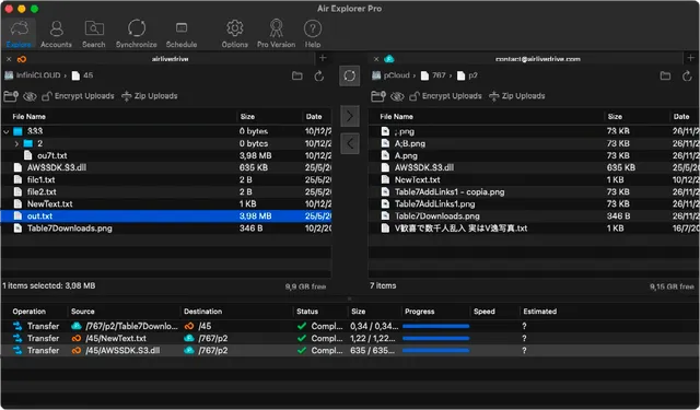 Air Explorer file manager