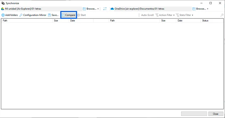 "Save and load synchronizations" in Air Explorer