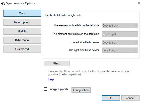 Configuración de sincronización de Air Explorer
