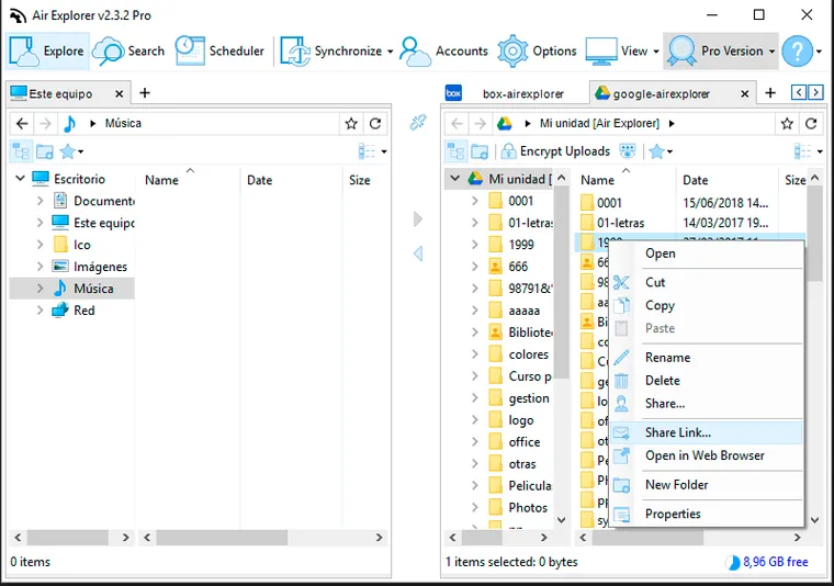 Share folder support in Air Explorer