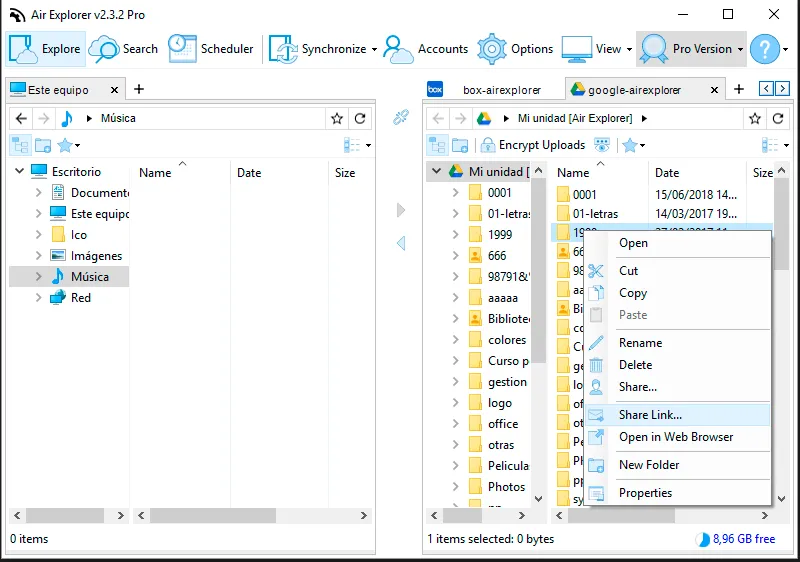 Share folder support in Air Explorer