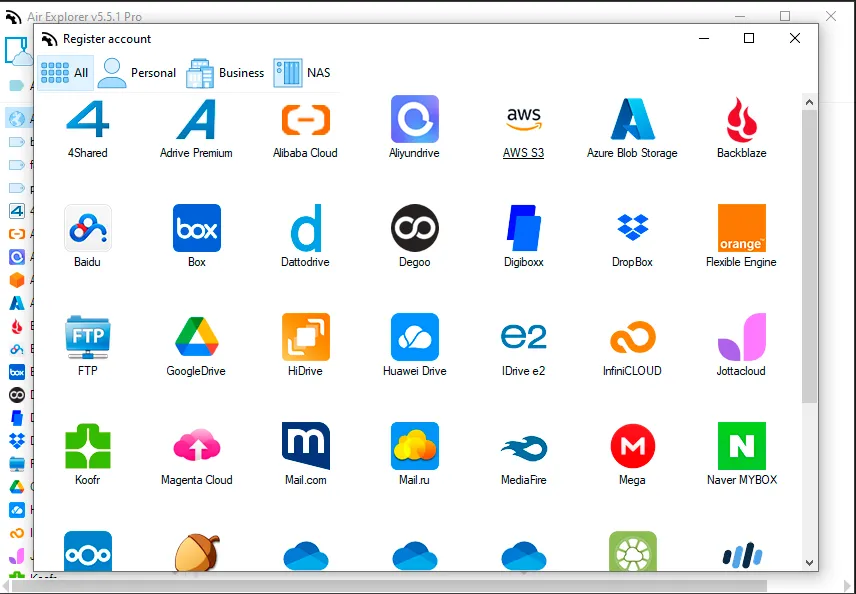 Add your cloud accounts to Air Explorer