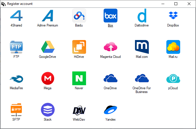 Supported clouds in Air Explorer Supported clouds in Air Explorer