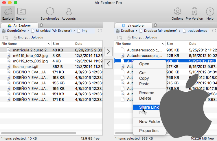 Air Explorer for Mac Share Link