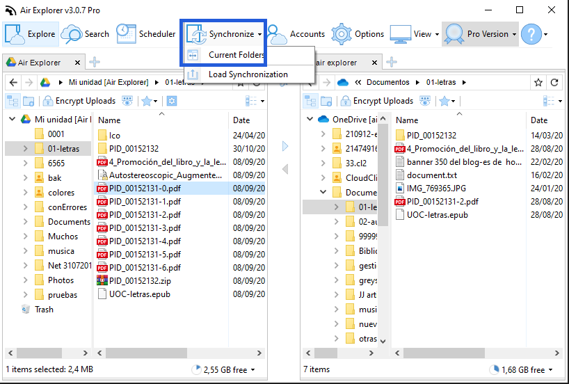 Air Explorer 3.0.7 Pro如何通过在上传文件时加密文件来在本地硬盘和云之间同步文件。