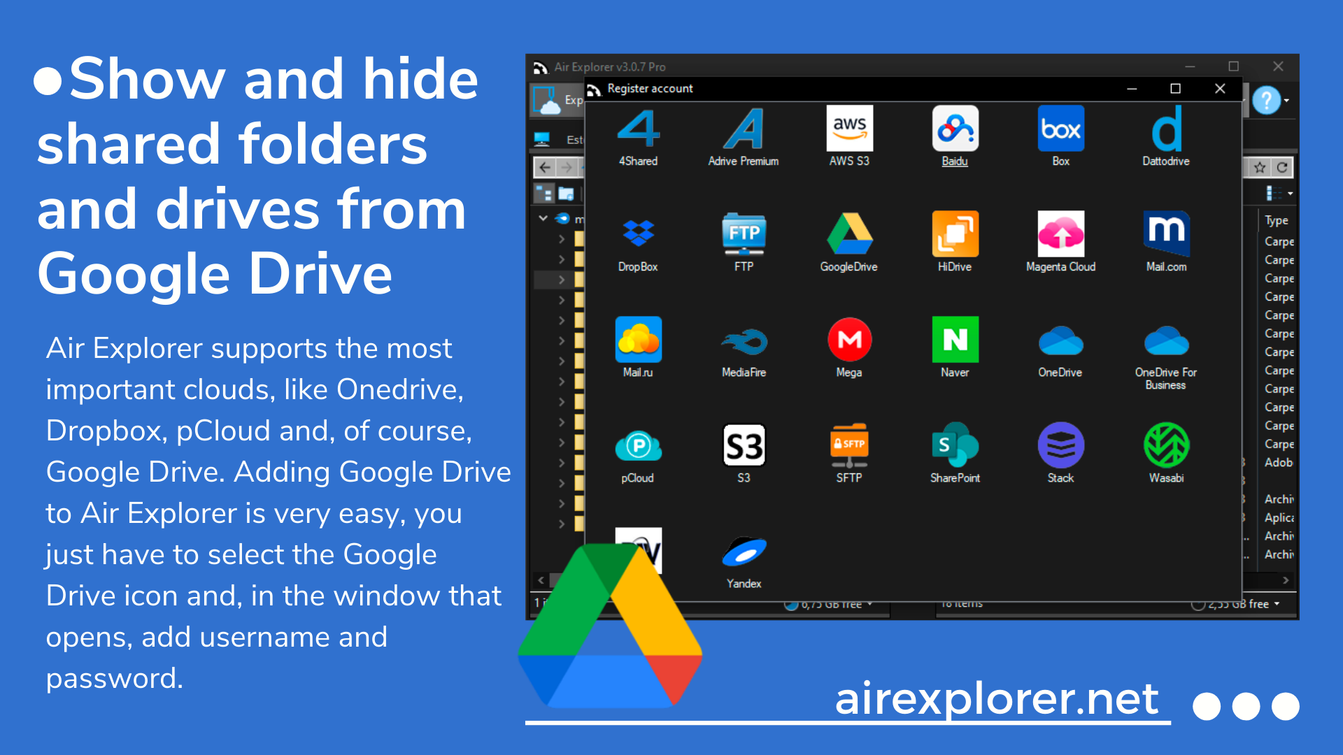 Show and hide shared folders and drives from Google Drive