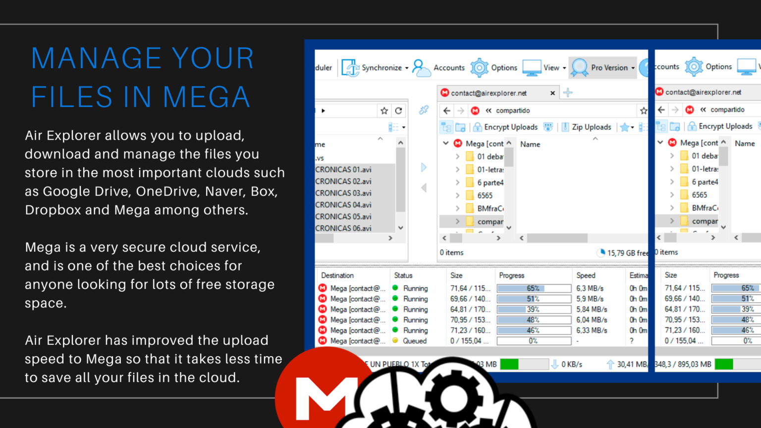 Manage your files in Mega