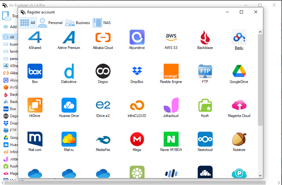 Add Google Drive to Air Explorer yo transfer files from Google Drive to other clouds