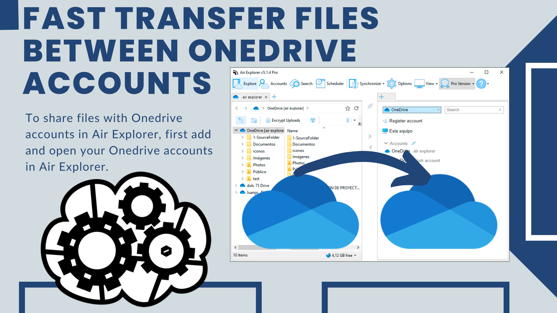 Fast transfer files between onedrive accounts