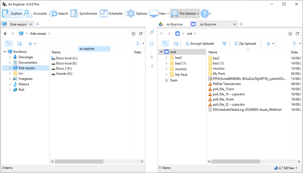 Migrate files from other clouds to PikPak with Air Explorer.