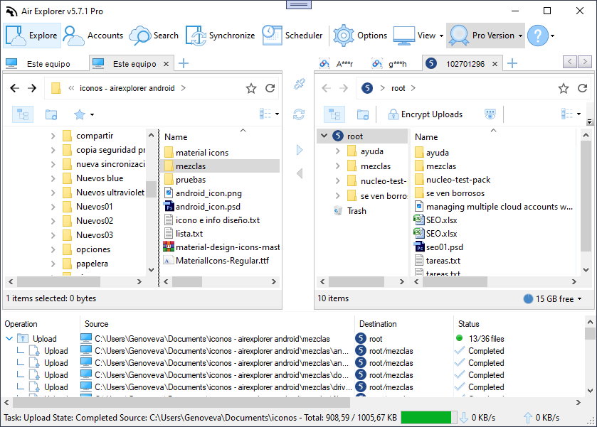 Upload files to your 115.com storage