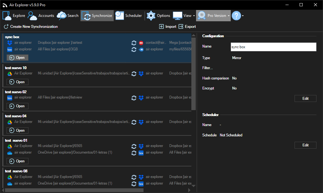 Manage and automate your multi-cloud data with Air Explorer’s synchronization dashboard