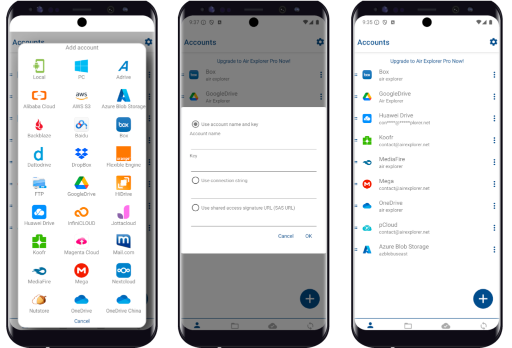 How to Add Your Azure Account in Air Explorer for Android